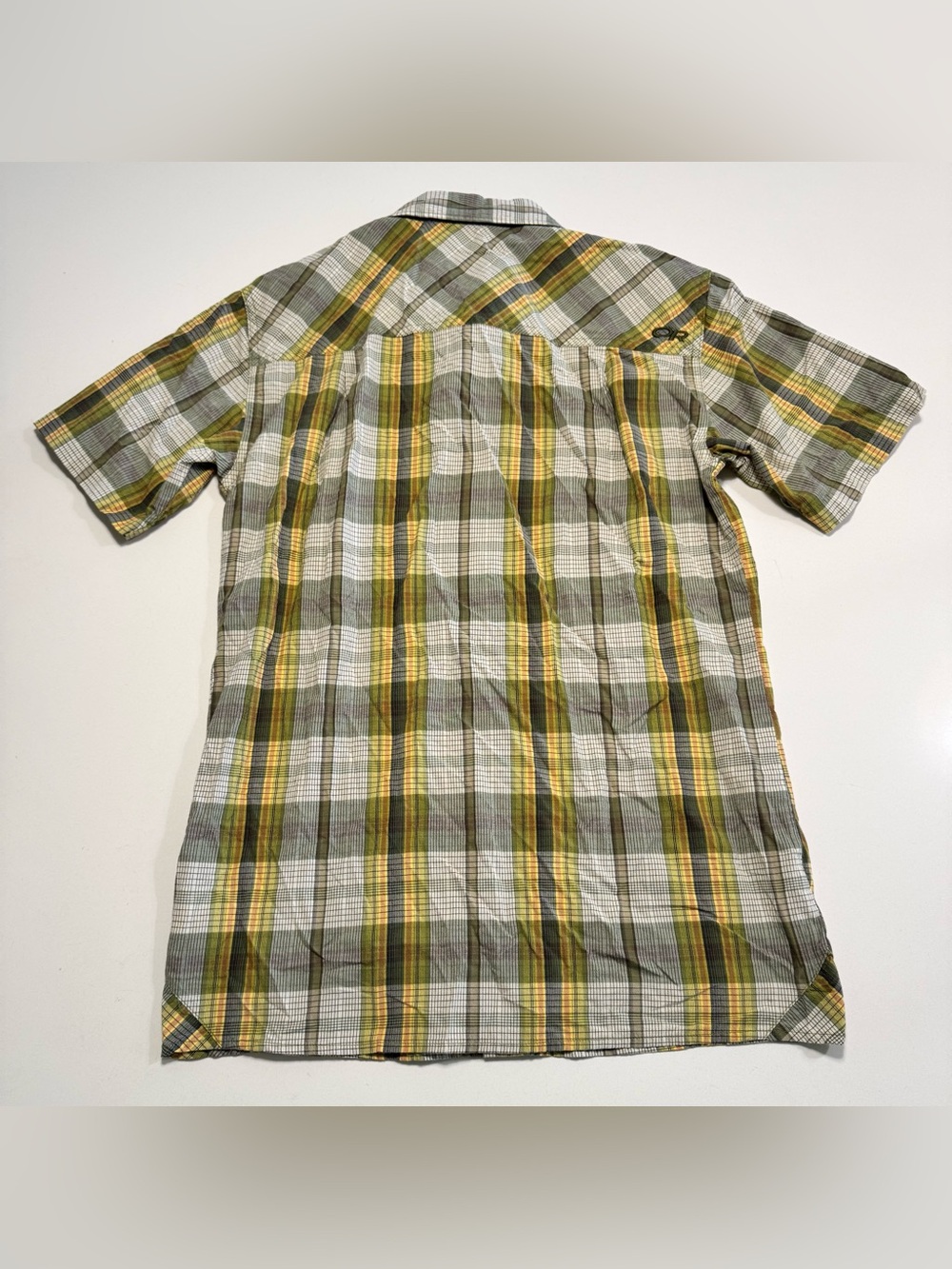 Outdoor Research Growler S/S Shirt Mens S Green Plaid Nylon Hiking Tech Gorpcore - Picture 2 of 10